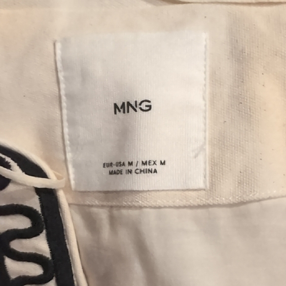 Mango Black and Cream Embroidered Bomber Jacket - Picture 2 of 4